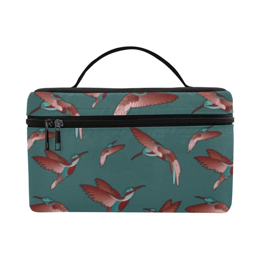 Red Swift Turquoise Cosmetic Bag/Large