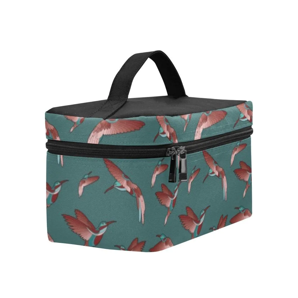 Red Swift Turquoise Cosmetic Bag/Large