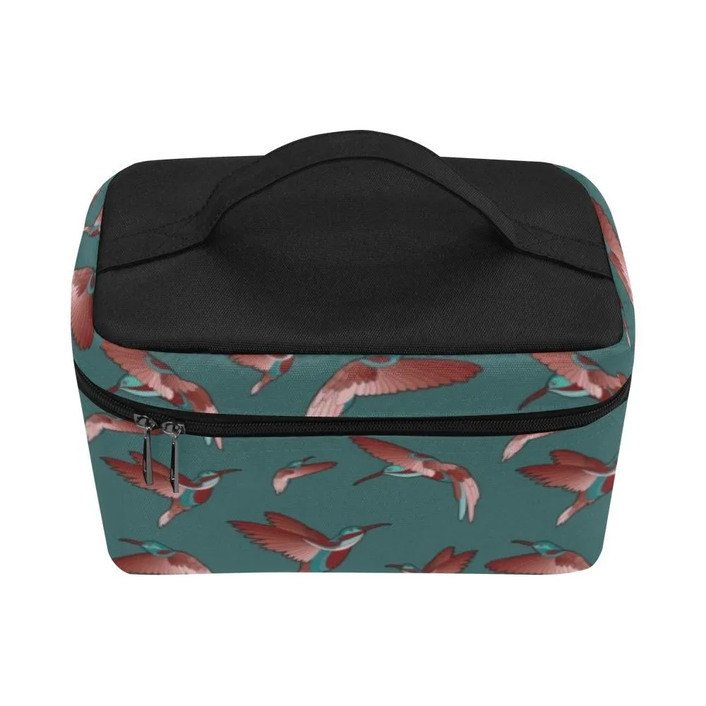 Red Swift Turquoise Cosmetic Bag/Large