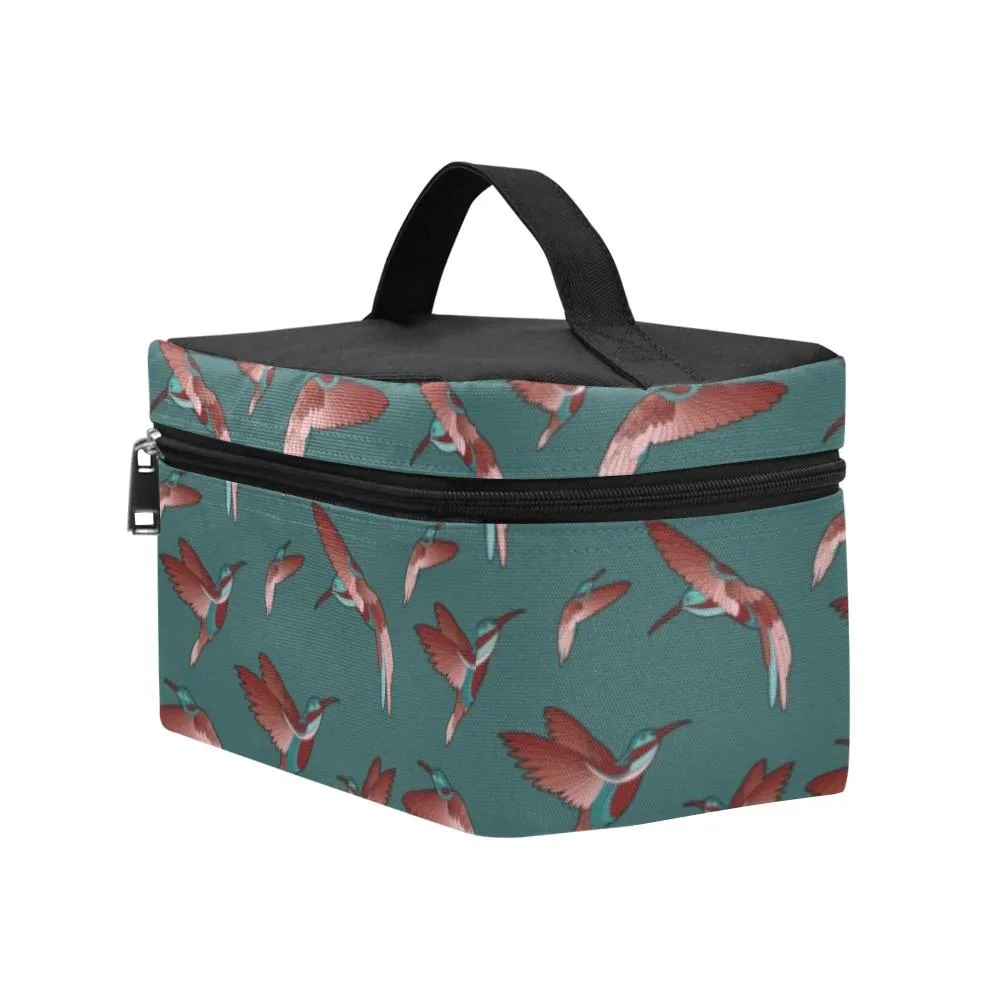 Red Swift Turquoise Cosmetic Bag/Large