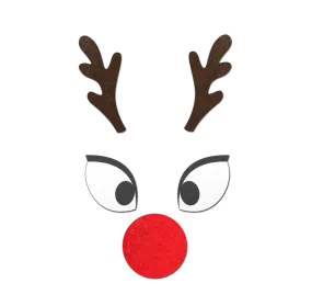 Reindeer Boob Kit Pasties: Rudolph Eyes Nose & Antler Nipple Cover