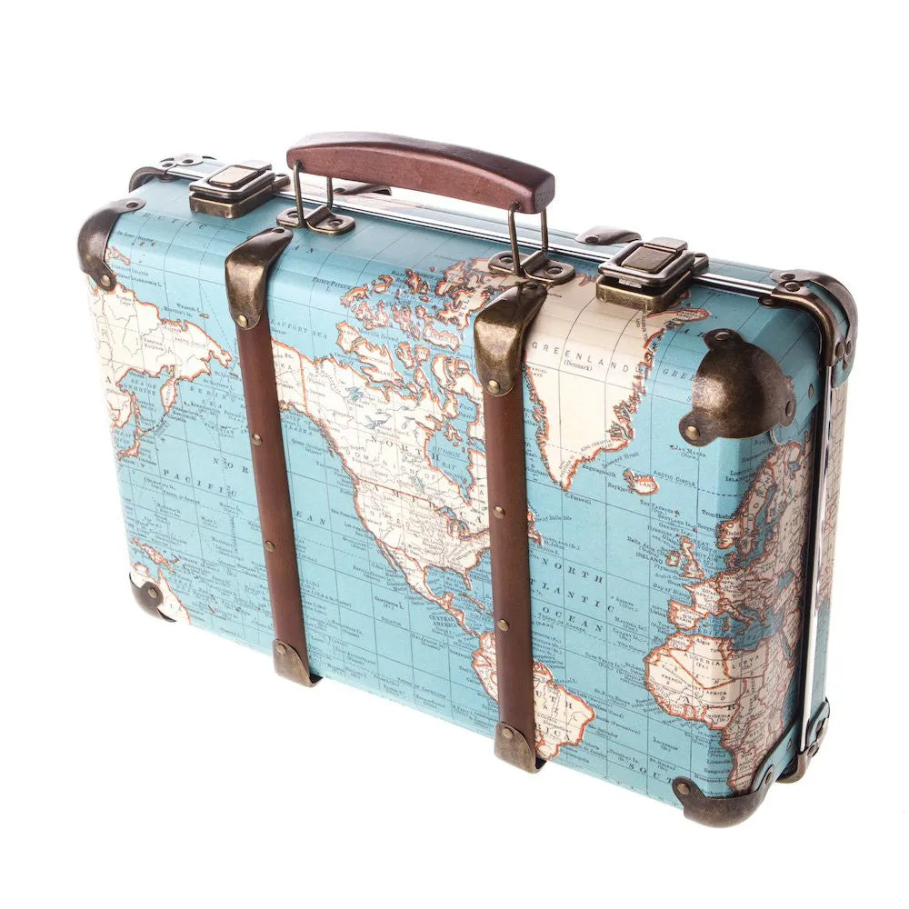 RJB Stone Around the World Vintage Map Suitcase