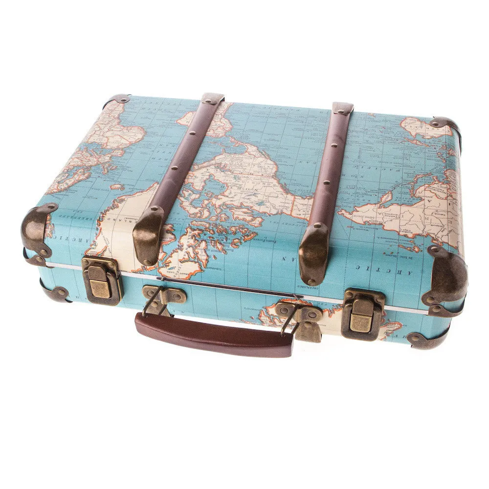 RJB Stone Around the World Vintage Map Suitcase