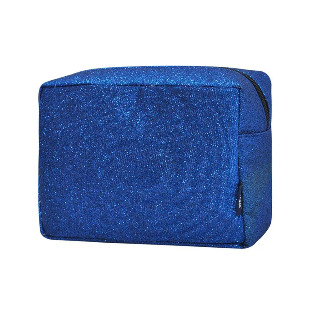 Royal Blue Glitter NGIL Large Cosmetic Travel Pouch