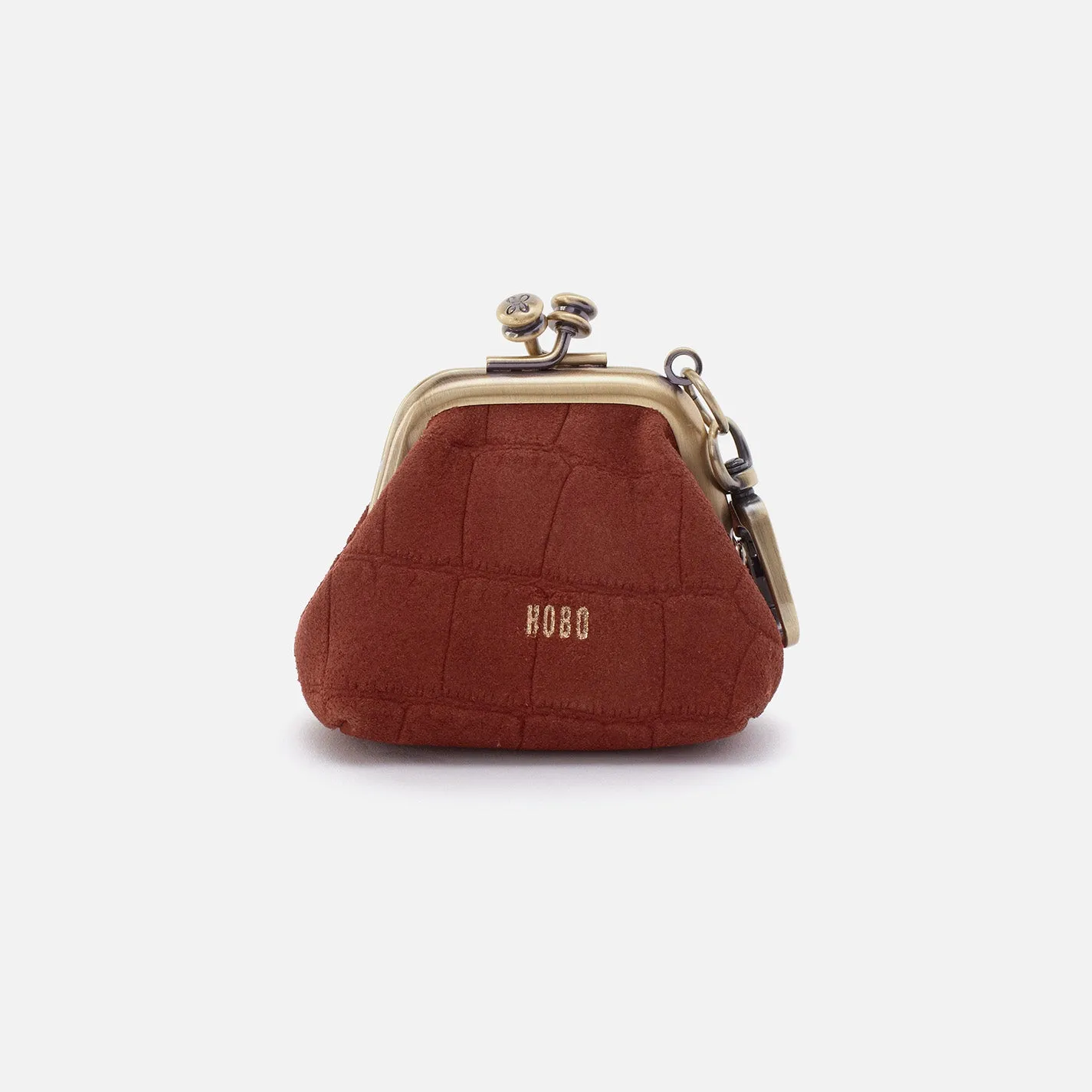 Run Frame Pouch In Suede - Sequoia Croc Emboss