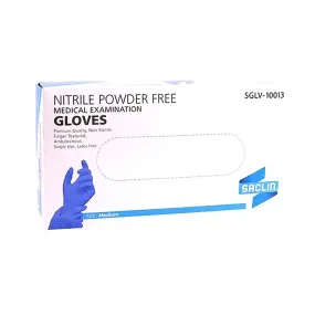 Saclin Glove Exam Nitrile Pf Medium 100 Pack