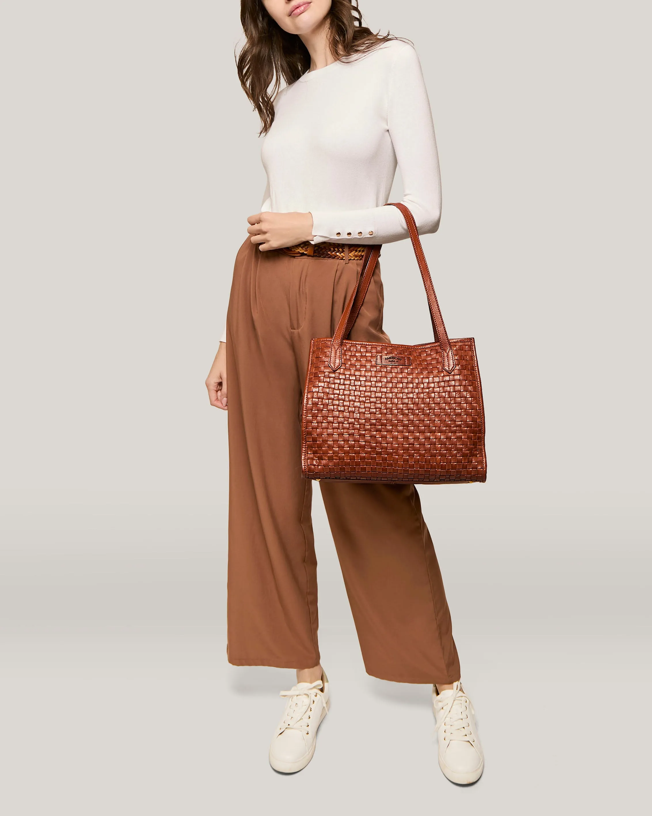 Sandy Woven Triple Entry Satchel