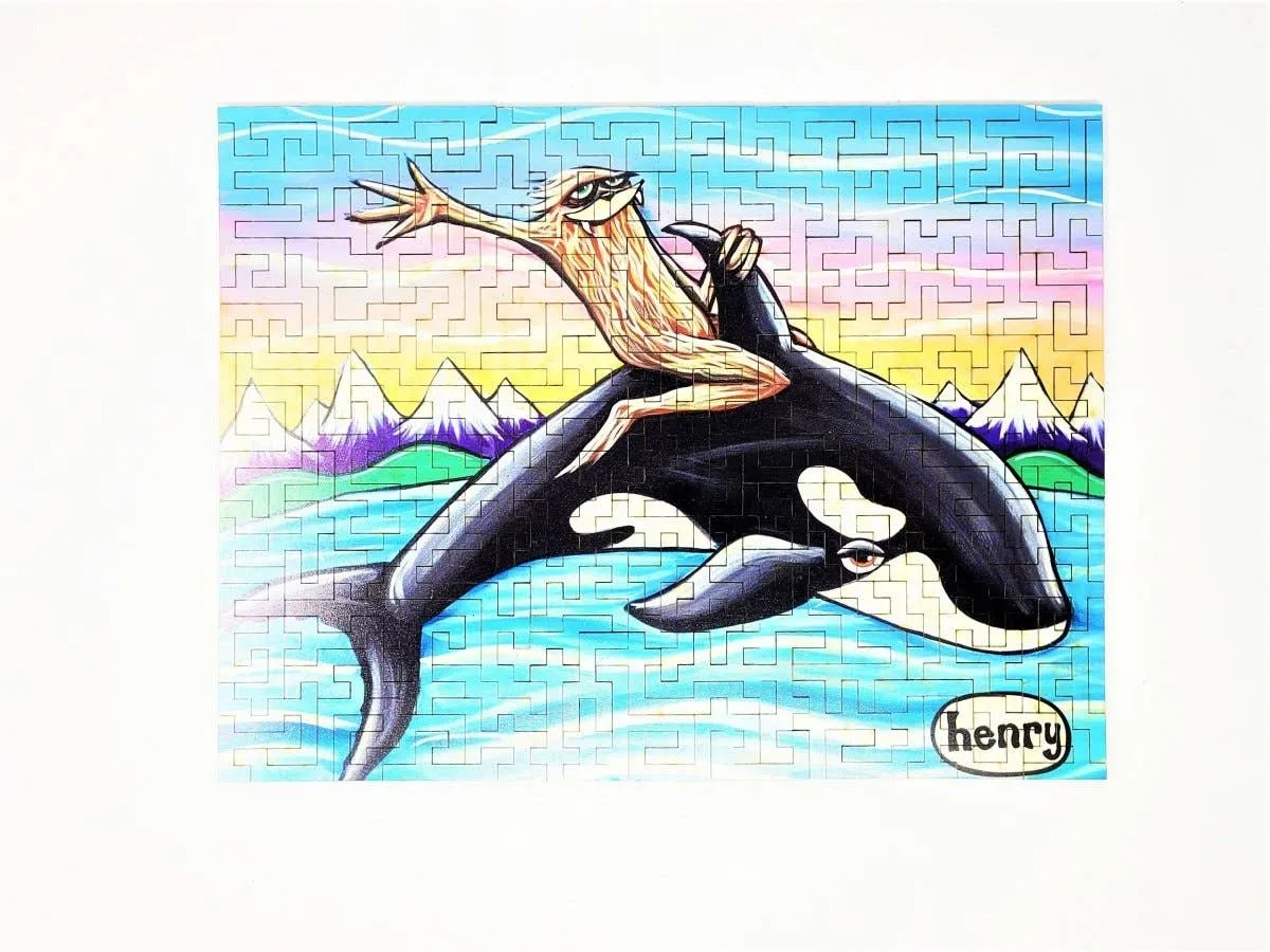 Sasquatch Riding Orca Puzzle - 173 Pieces