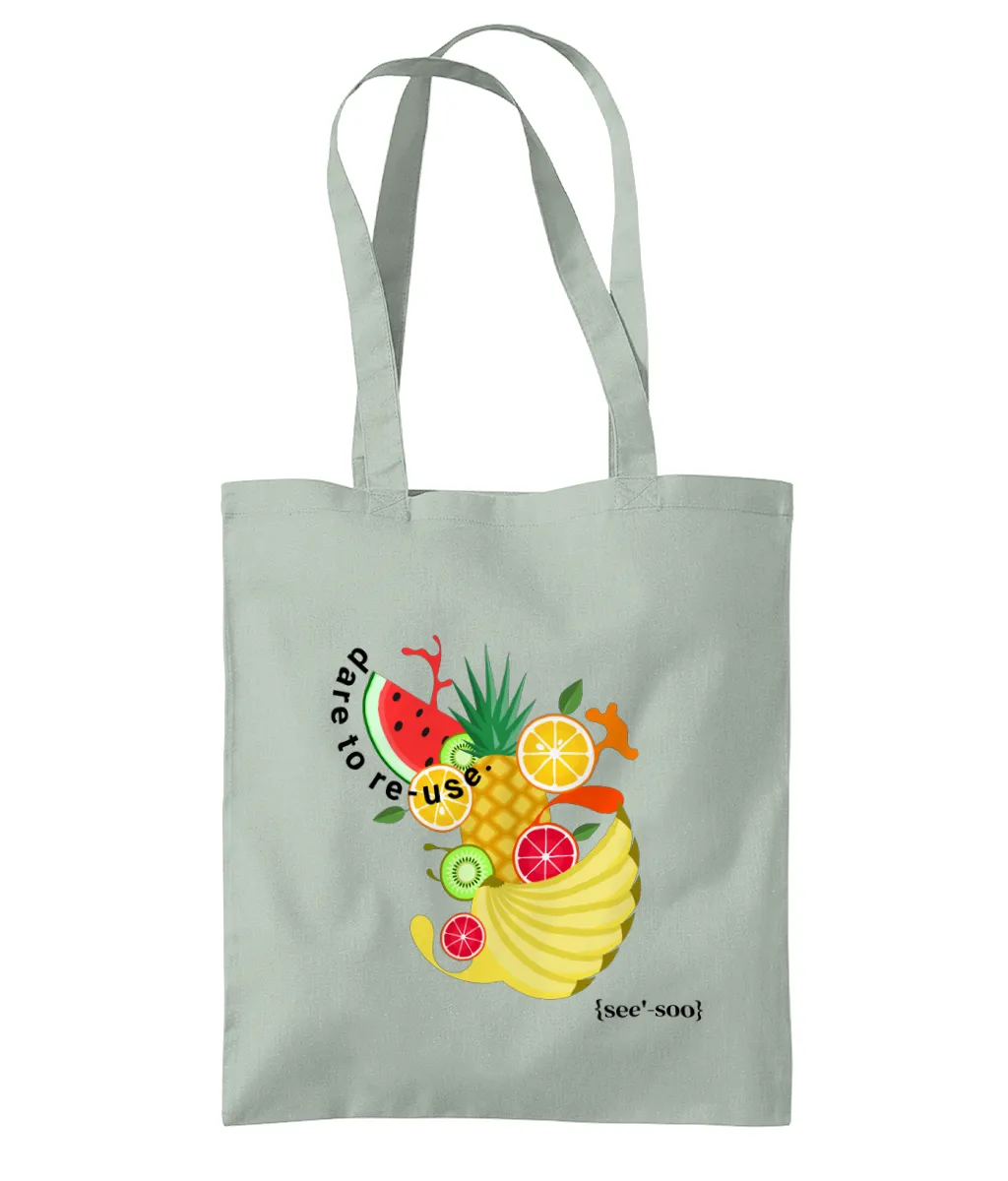 See'-soo "Grocery" 100% Cotton Tote, Dare to Re-Use