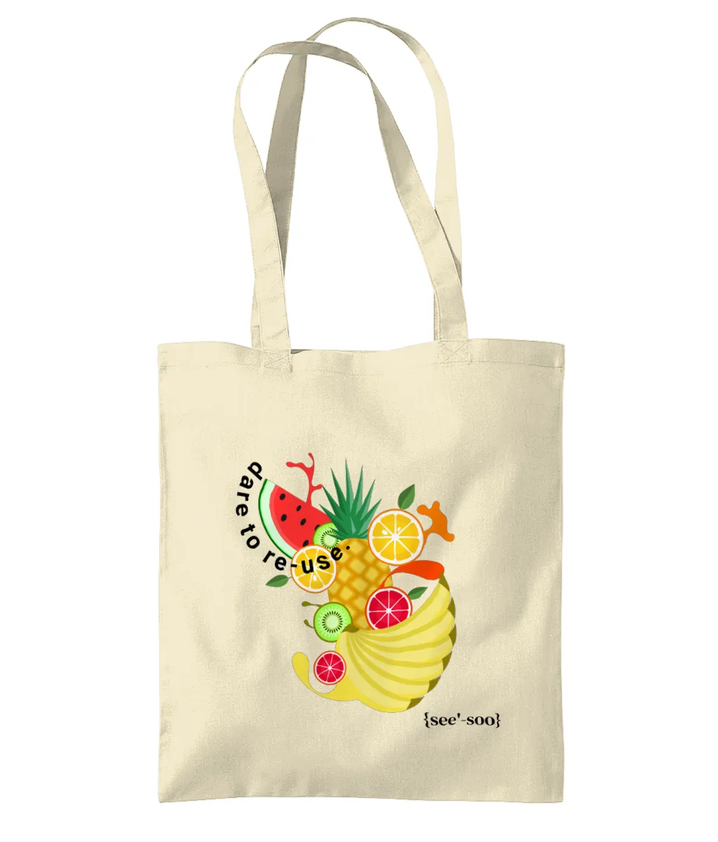 See'-soo "Grocery" 100% Cotton Tote, Dare to Re-Use