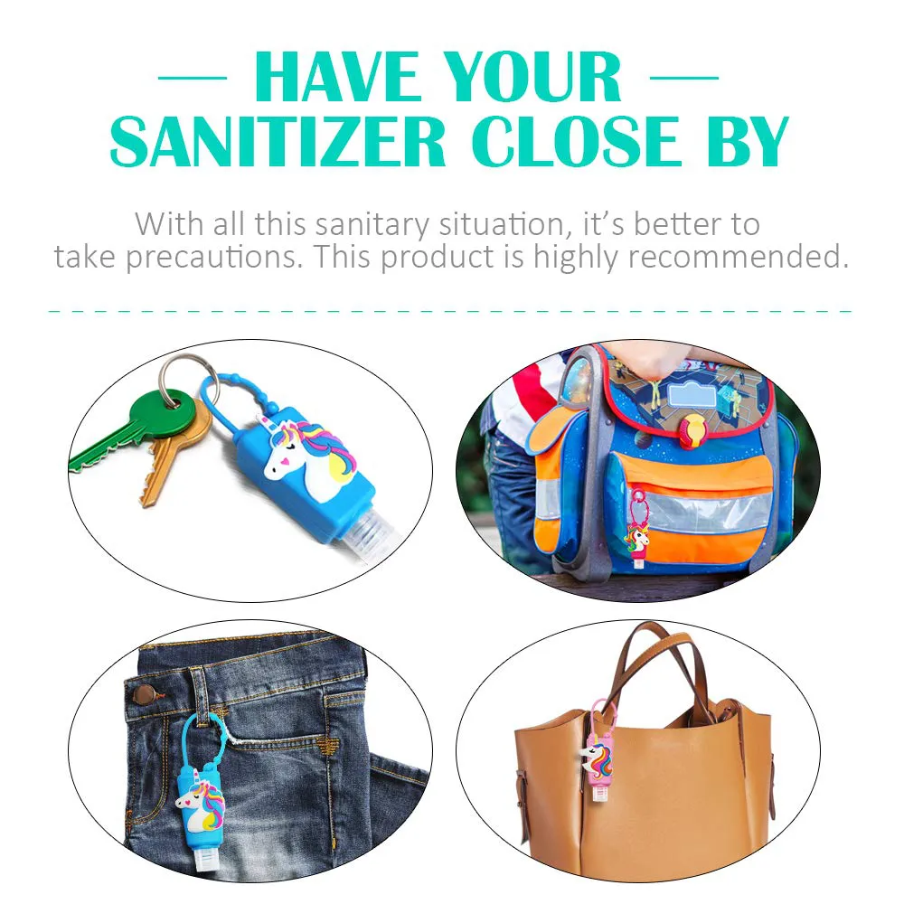 SENSIVO Hand Sanitizer Holder Keychain Empty Travel Size Hand Sanitizer Keychain for Backpack Small Hand Sanitizer Bottles for Kids Portable Refillable Hand Sanitizer Keychain Holder Case Flamingo