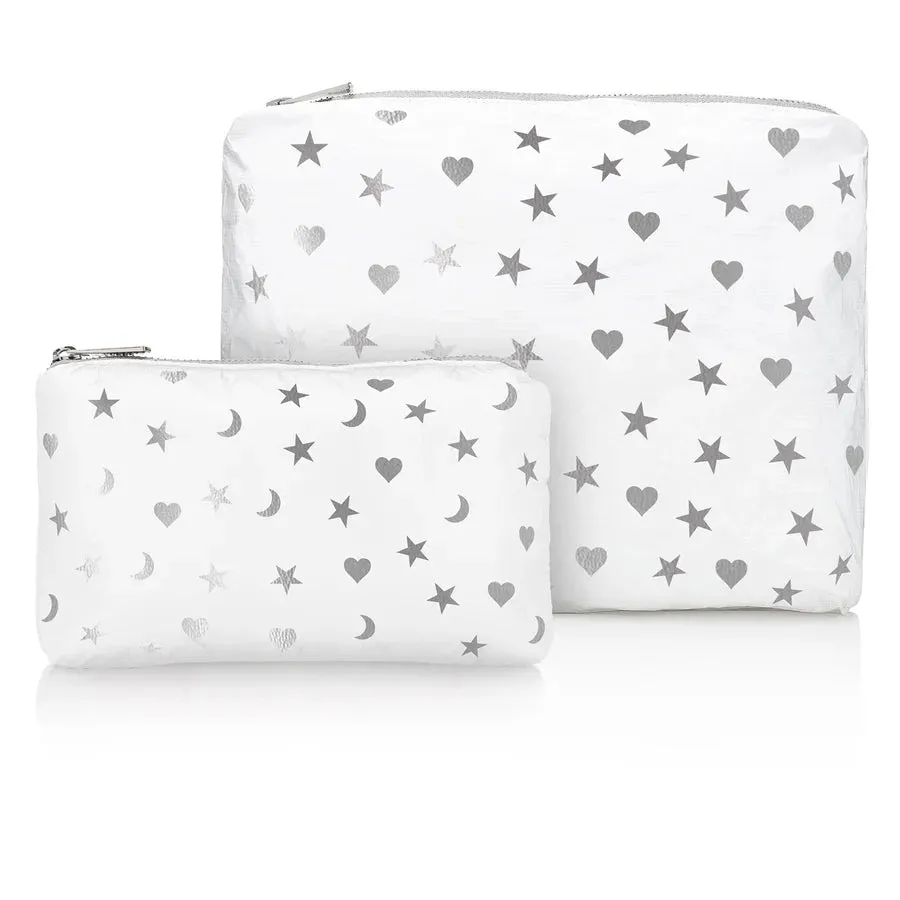 SET OF 2 HEART MOON AND STARS