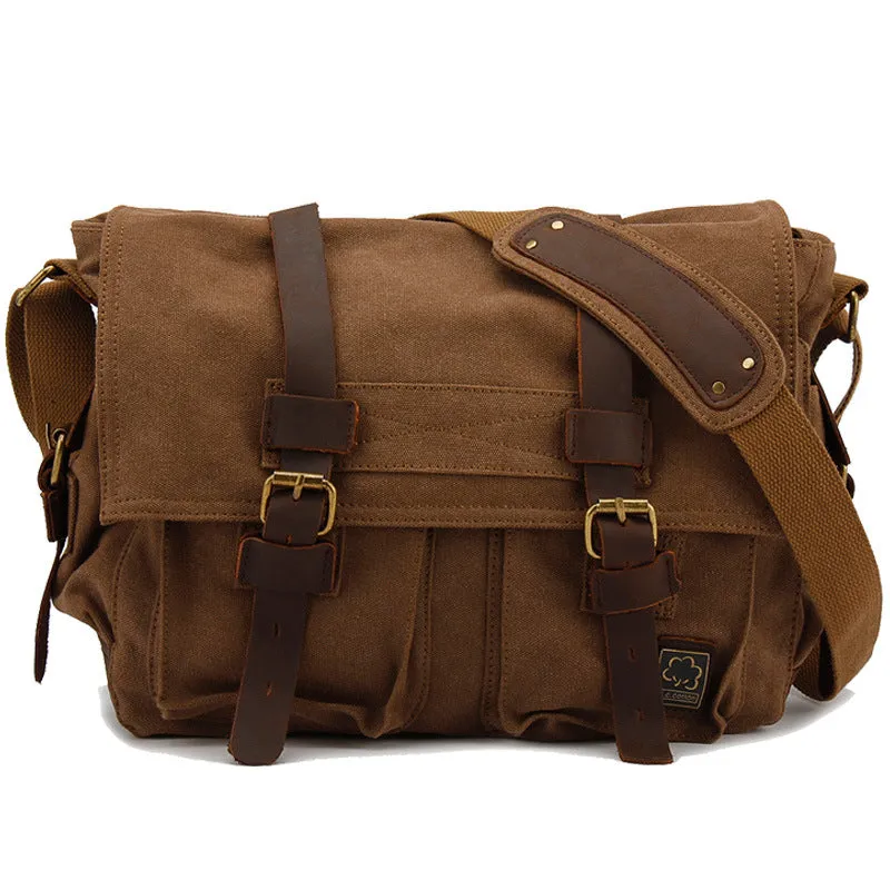 Simple Canvas Men's Bag Single Shoulder Crossbody Outdoor Casual Messenger Bag