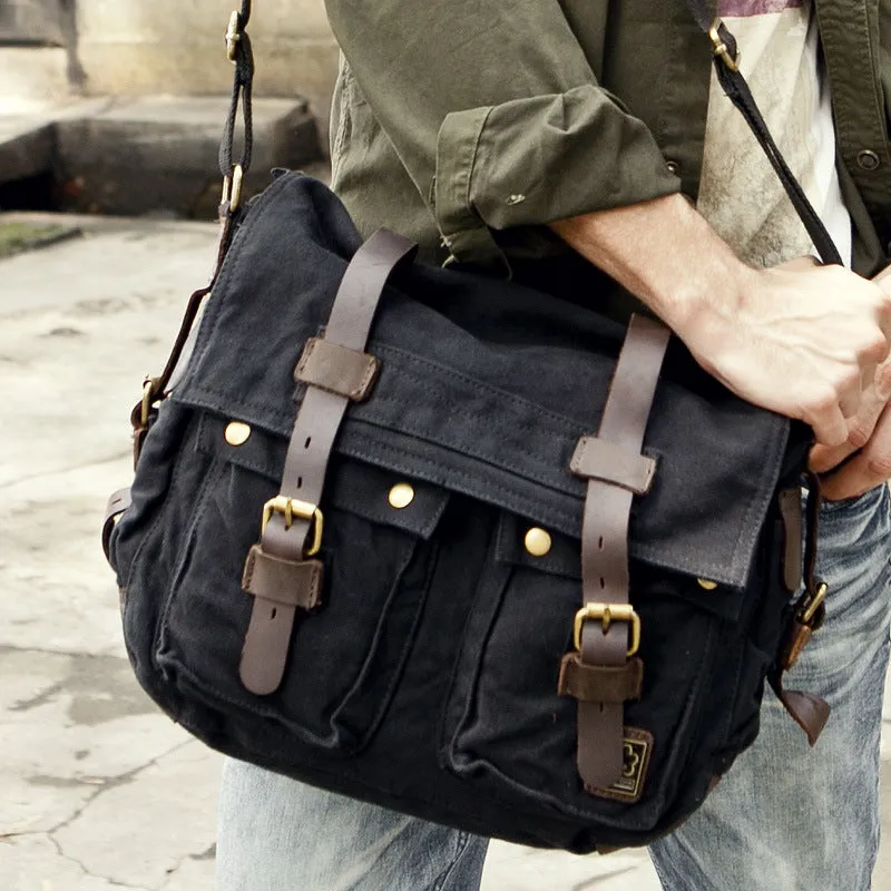 Simple Canvas Men's Bag Single Shoulder Crossbody Outdoor Casual Messenger Bag