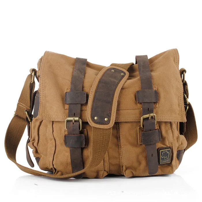 Simple Canvas Men's Bag Single Shoulder Crossbody Outdoor Casual Messenger Bag