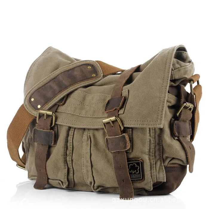 Simple Canvas Men's Bag Single Shoulder Crossbody Outdoor Casual Messenger Bag