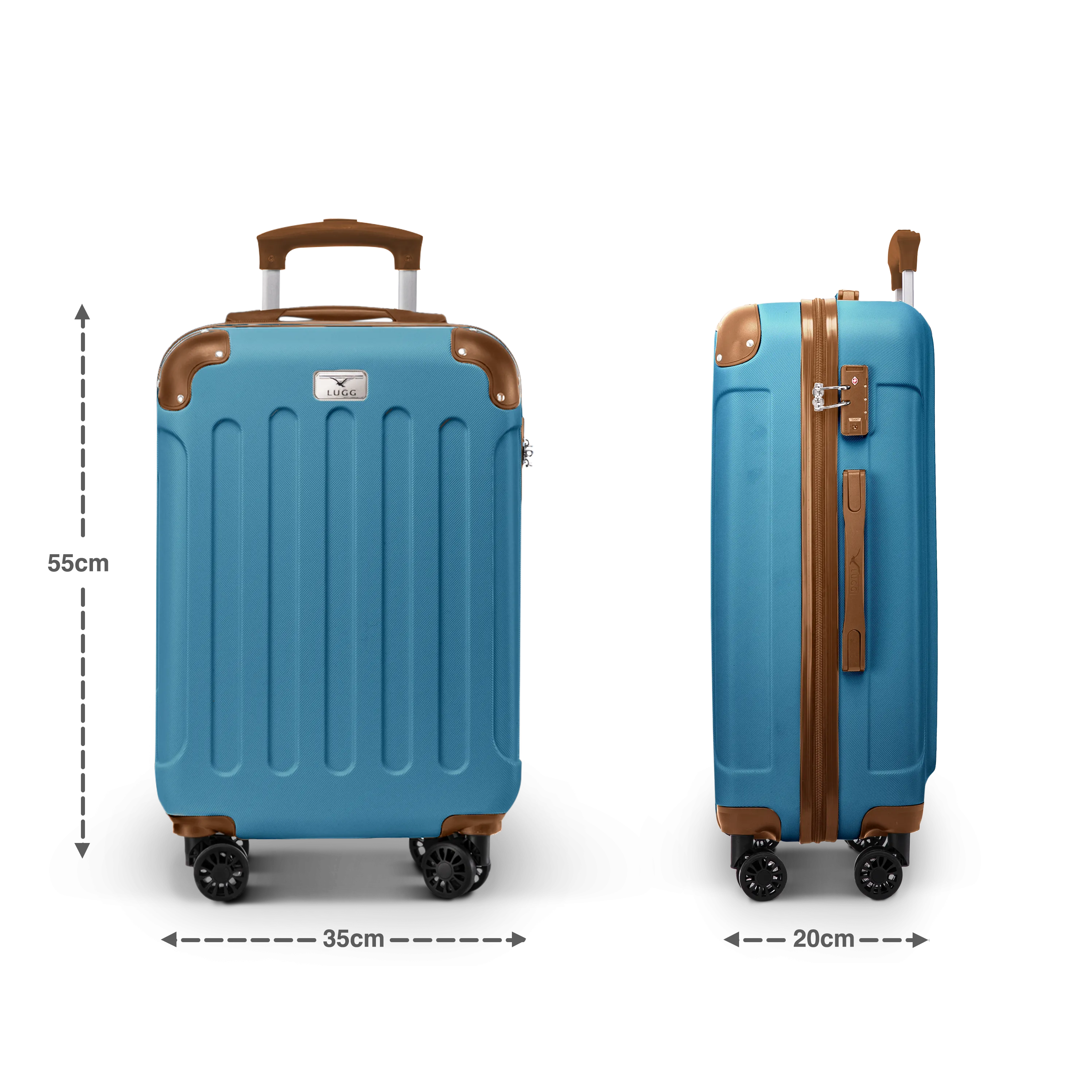 Skywander 20" Cabin Suitcase in Blue & Brown