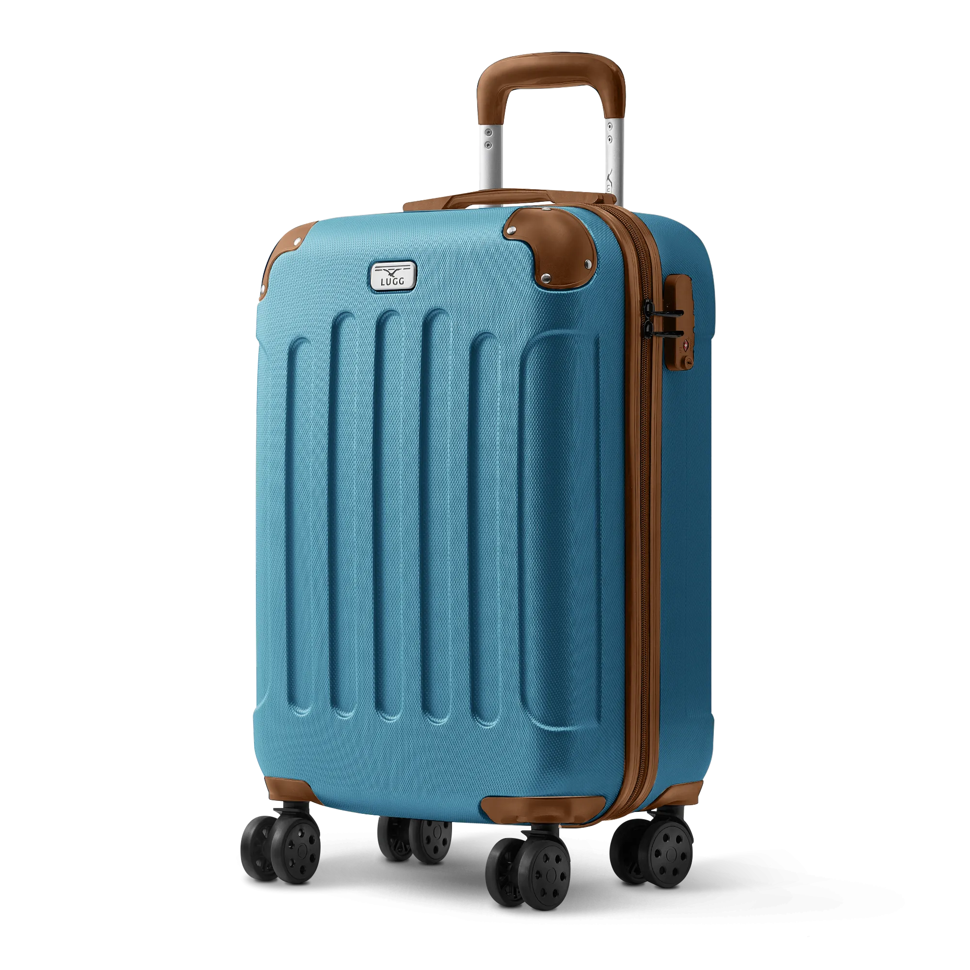 Skywander 20" Cabin Suitcase in Blue & Brown