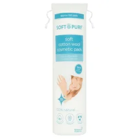 Soft and Pure Soft Cotton Wool Cosmetic Pads Pack of 100