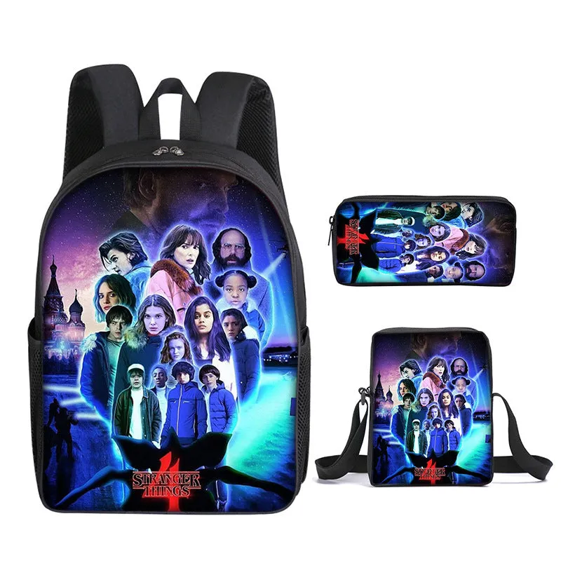 Stranger Things 4 Backpack School Bag Student Bag Teenagers Boys&Girls Bookbag Gifts Bag