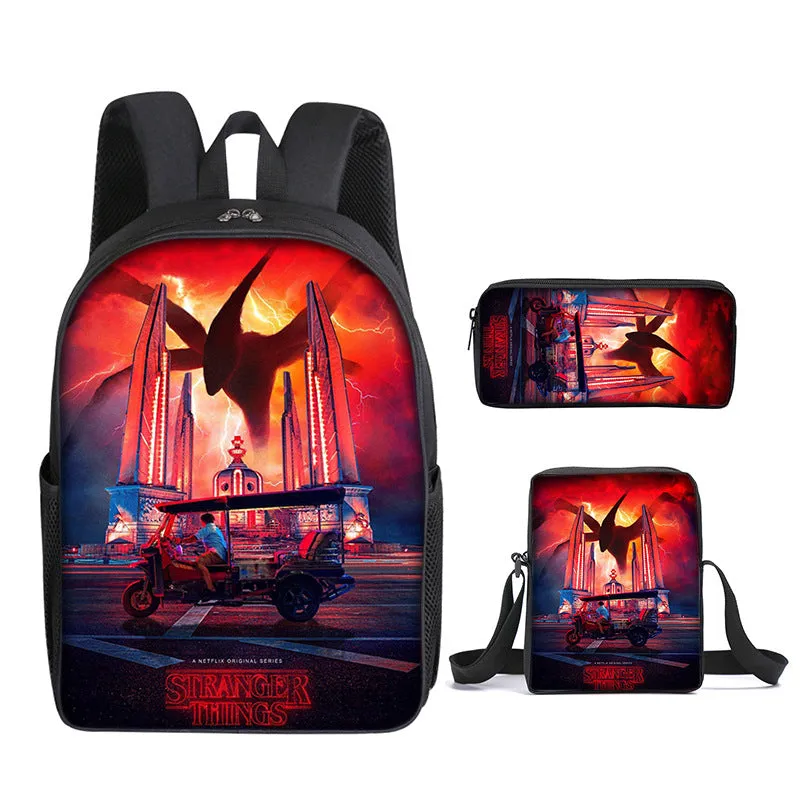 Stranger Things 4 Backpack School Bag Student Bag Teenagers Boys&Girls Bookbag Gifts Bag