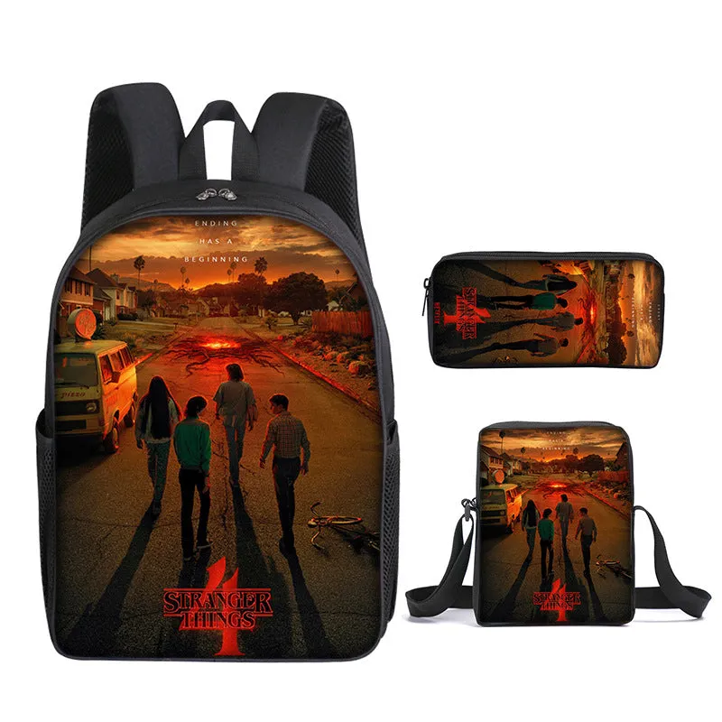 Stranger Things 4 Backpack School Bag Student Bag Teenagers Boys&Girls Bookbag Gifts Bag