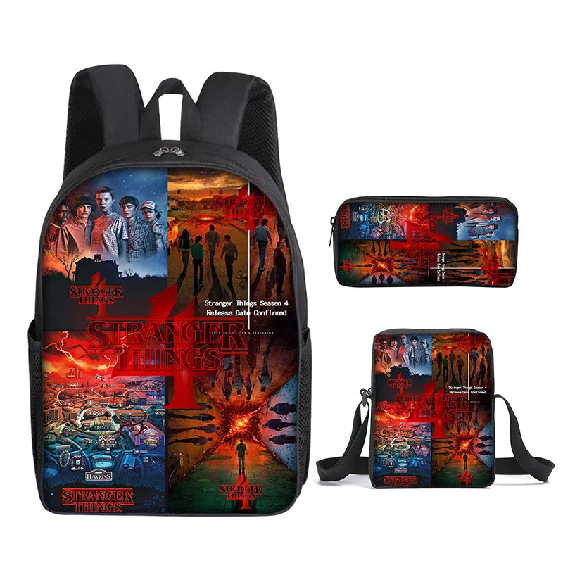 Stranger Things 4 Backpack School Bag Student Bag Teenagers Boys&Girls Bookbag Gifts Bag