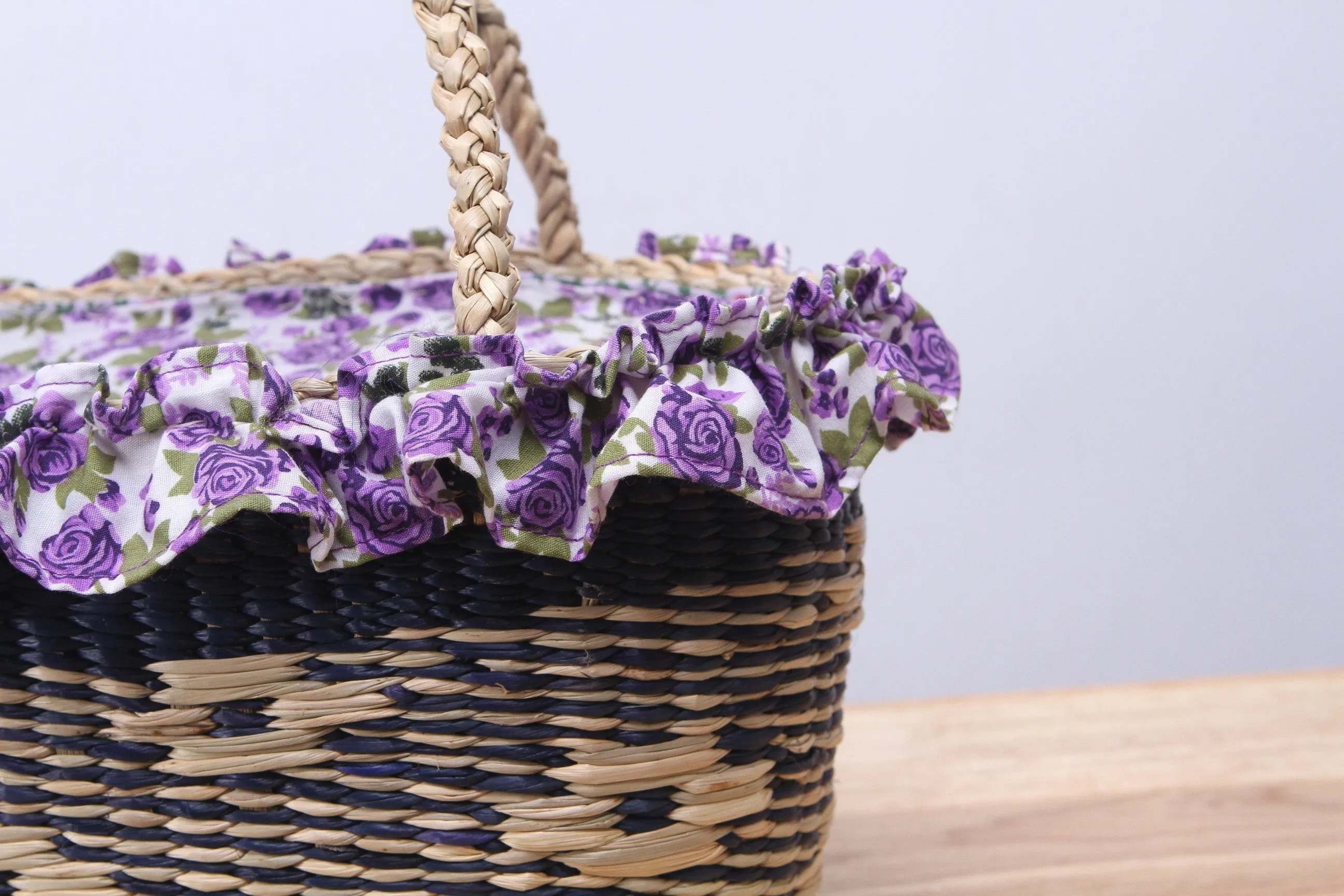 Straw Purple Tote Bag