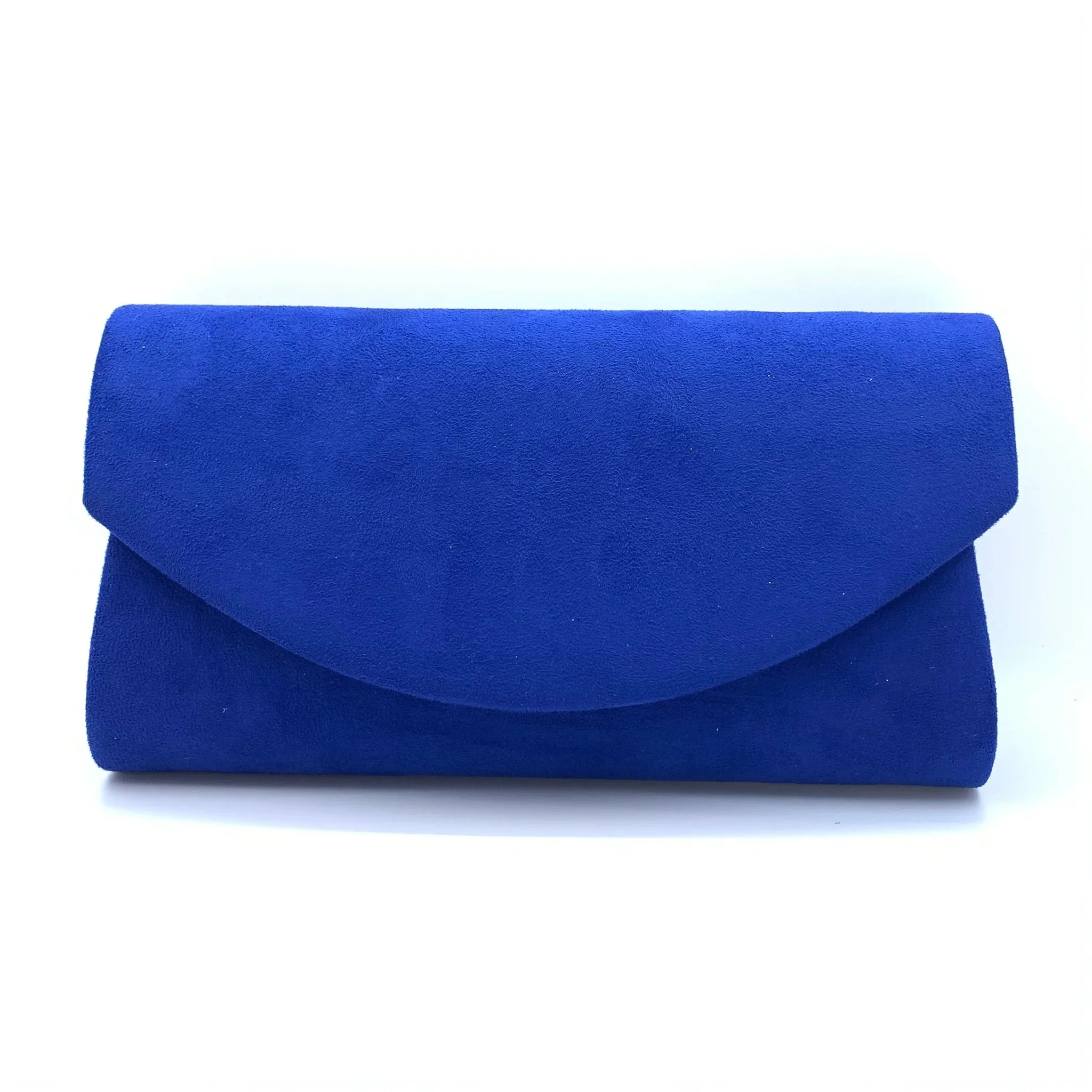 SUEDE CLUTCH BAG WITH LONG CHAIN