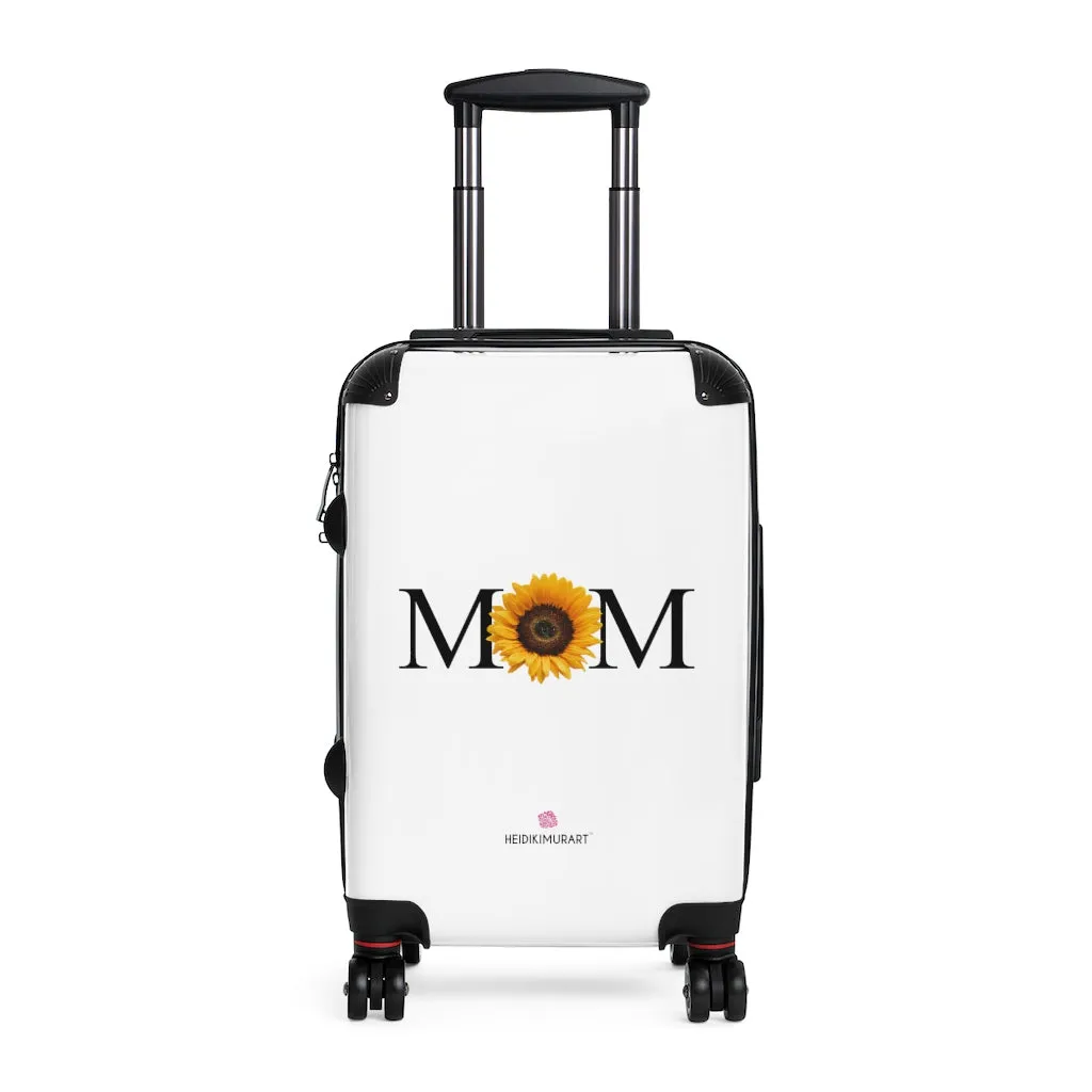 Sunflower Mom Cabin Suitcase, Best Mom's Floral Print Small Premium Luxury Carry On Luggage