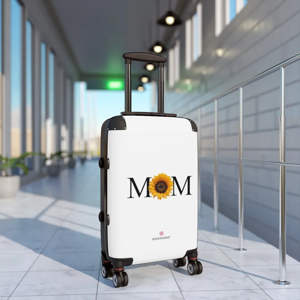 Sunflower Mom Cabin Suitcase, Best Mom's Floral Print Small Premium Luxury Carry On Luggage