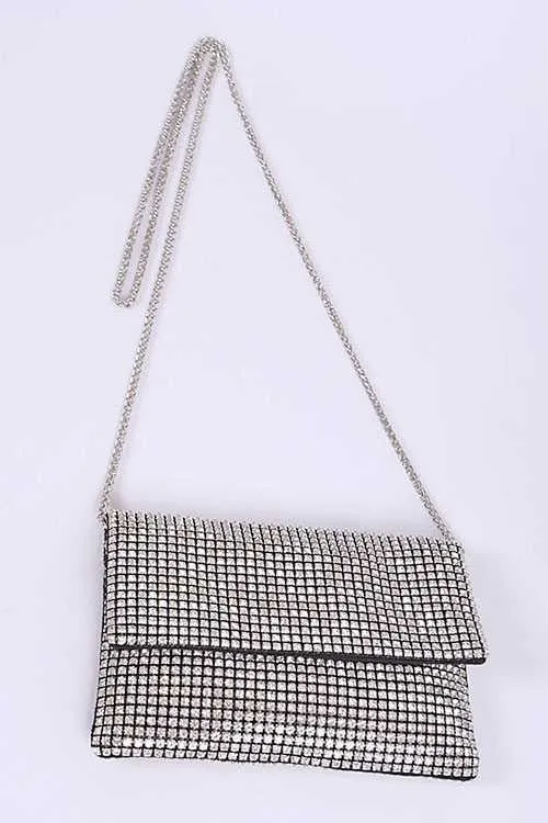 TEEK - Rhinestone Black Soft Swing Bag