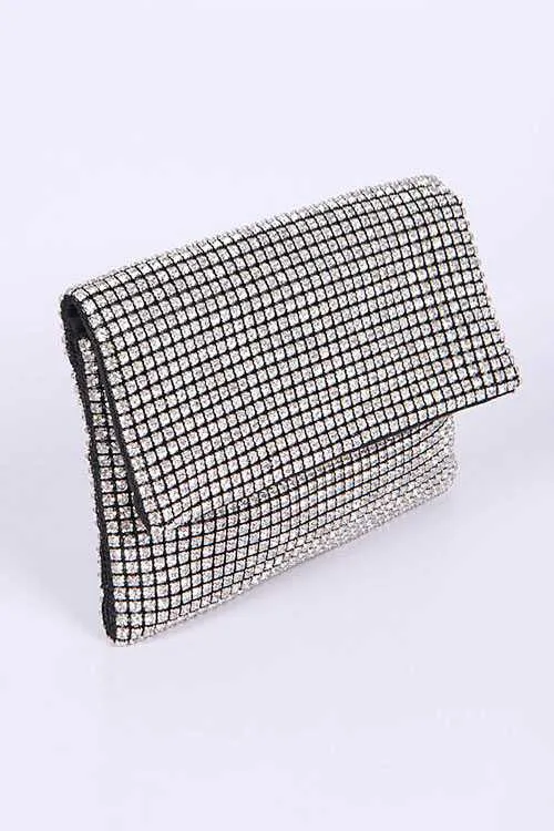 TEEK - Rhinestone Black Soft Swing Bag