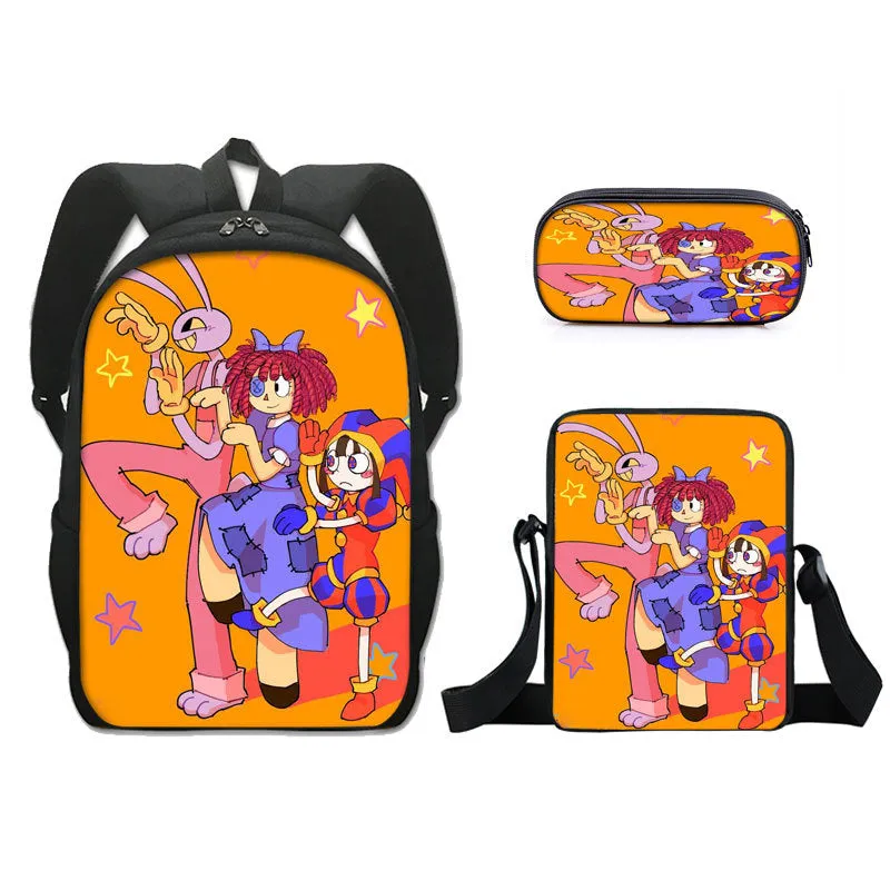 The Amazing Digital Circus Backpack Boy Girls Student School Book Bags Pencilbag Christmas Gift