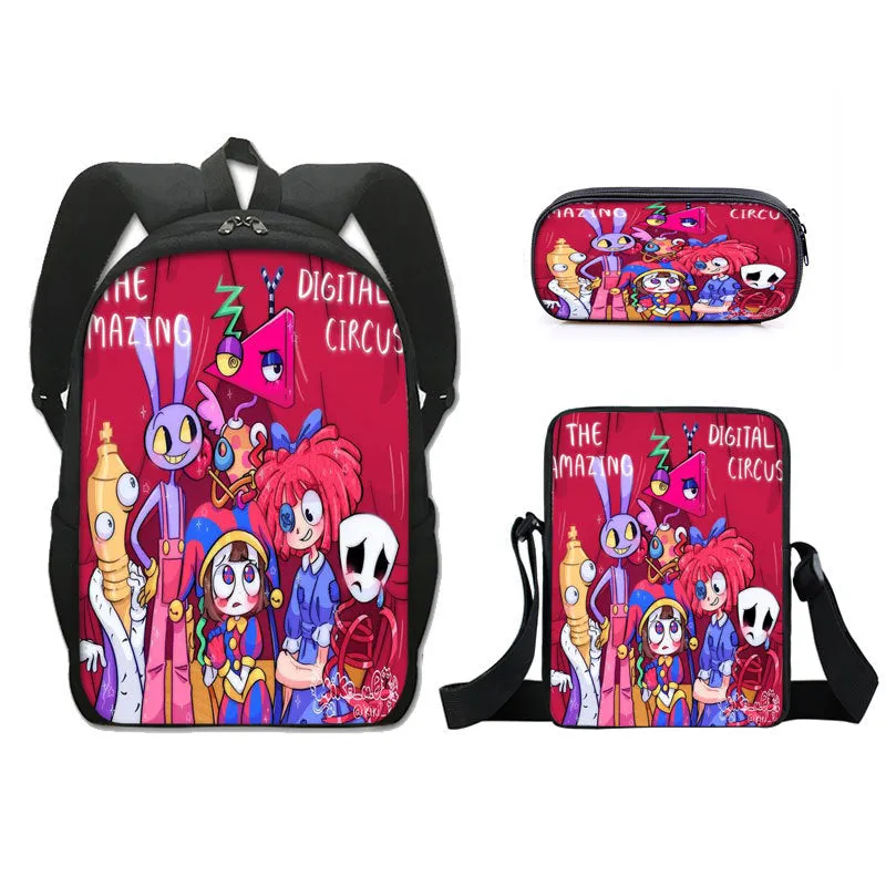 The Amazing Digital Circus Backpack Boy Girls Student School Book Bags Pencilbag Christmas Gift