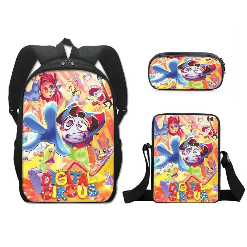 The Amazing Digital Circus Backpack Boy Girls Student School Book Bags Pencilbag Christmas Gift