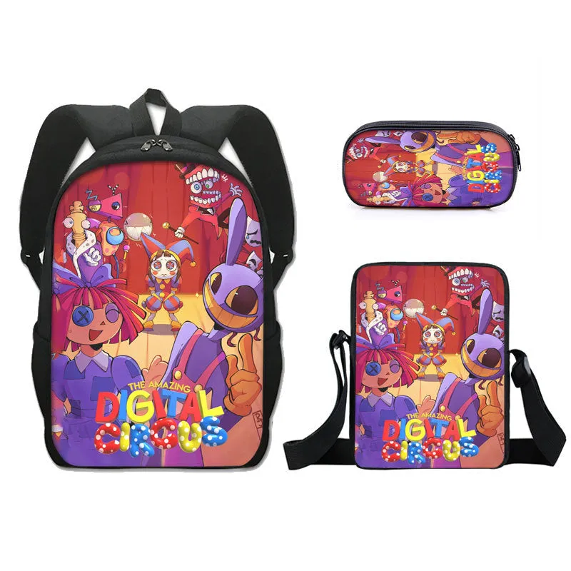 The Amazing Digital Circus Backpack Boy Girls Student School Book Bags Pencilbag Christmas Gift