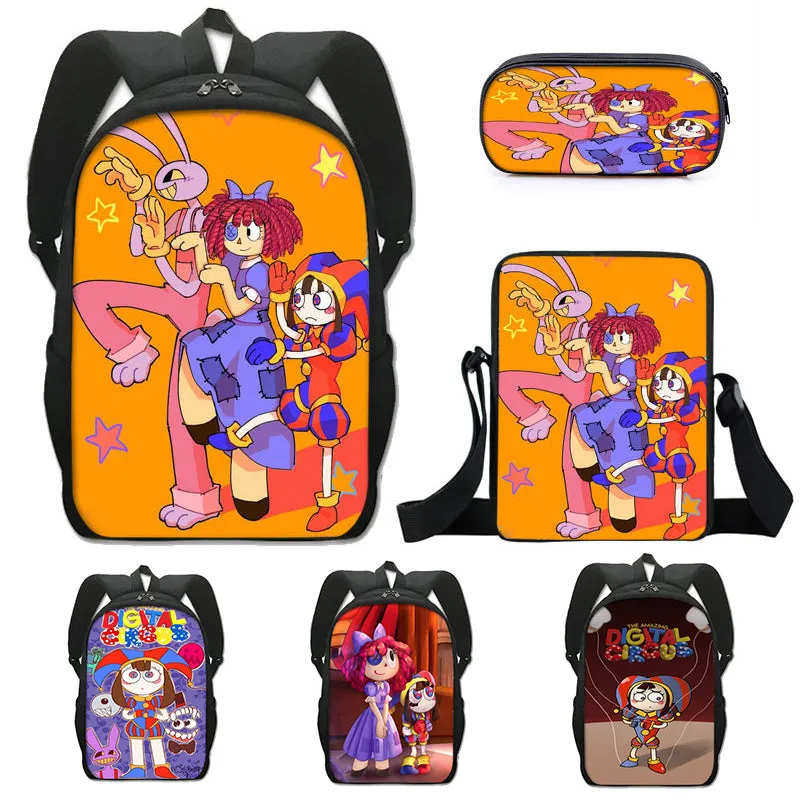 The Amazing Digital Circus Backpack Boy Girls Student School Book Bags Pencilbag Christmas Gift