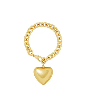 The Puffy Heart Bracelet in Gold