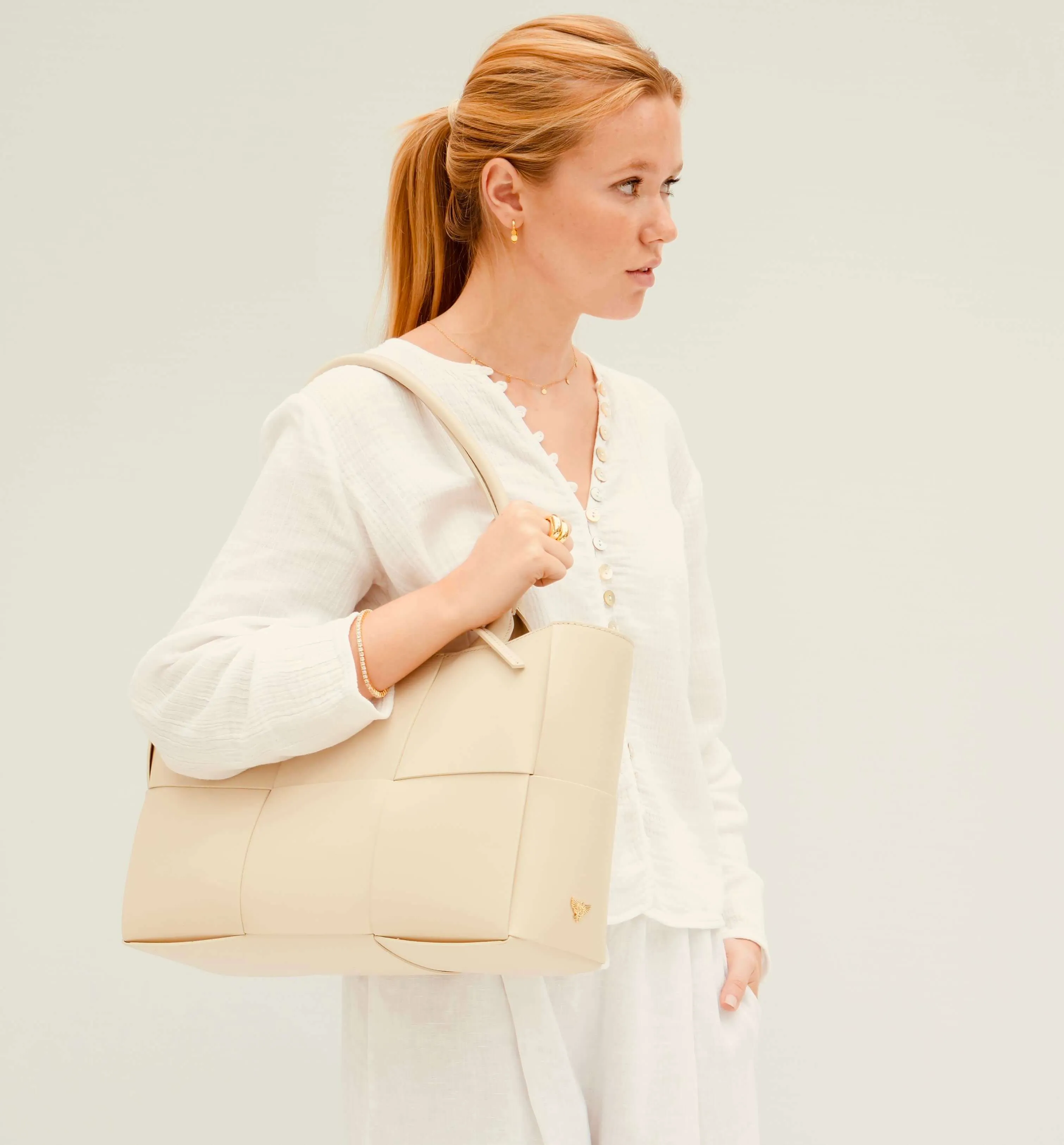 The Tori Stone Leather Tote