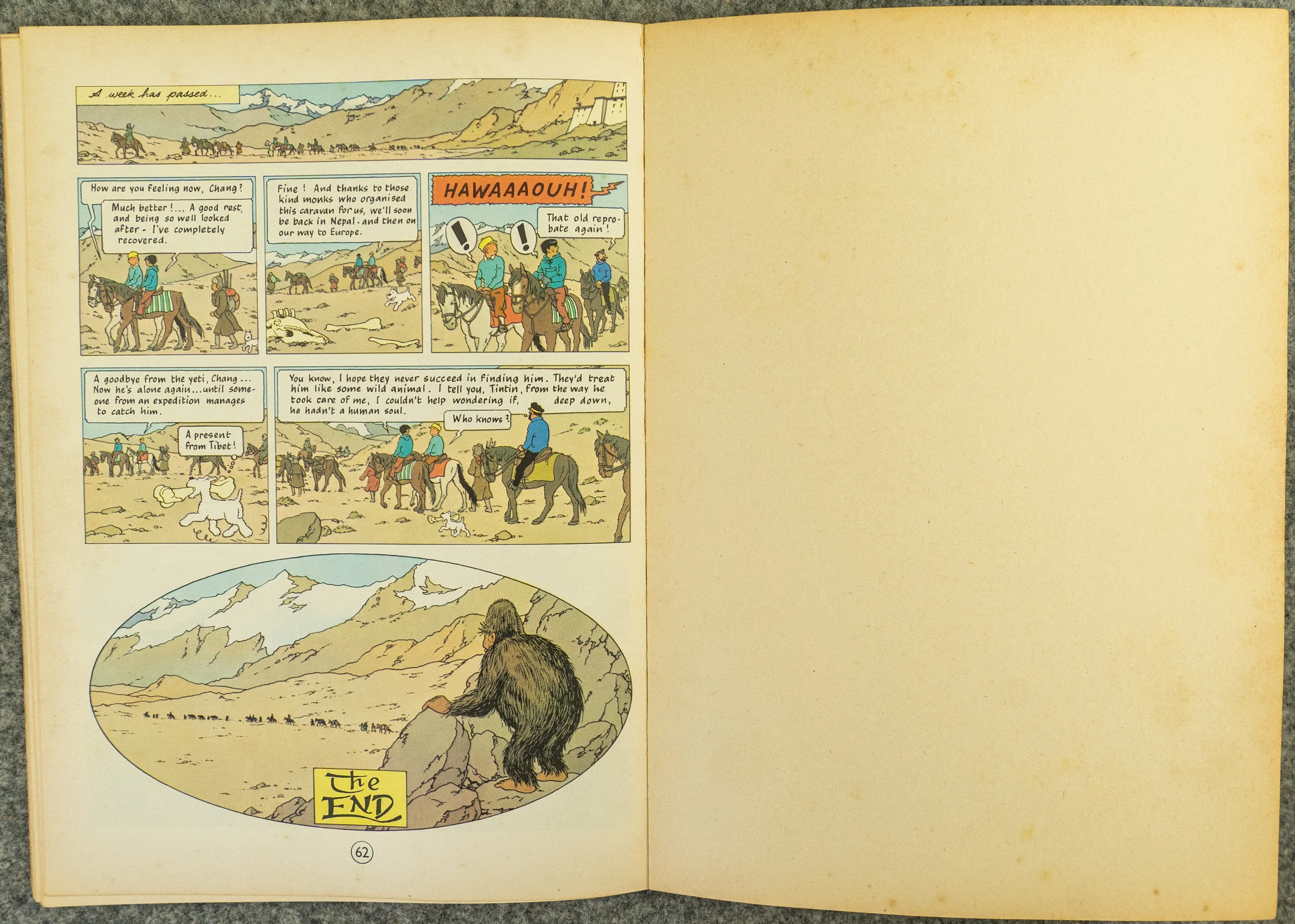 Tintin in Tibet - Tintin 1972 Methuen 1st UK Paperback Edition Book 1970s