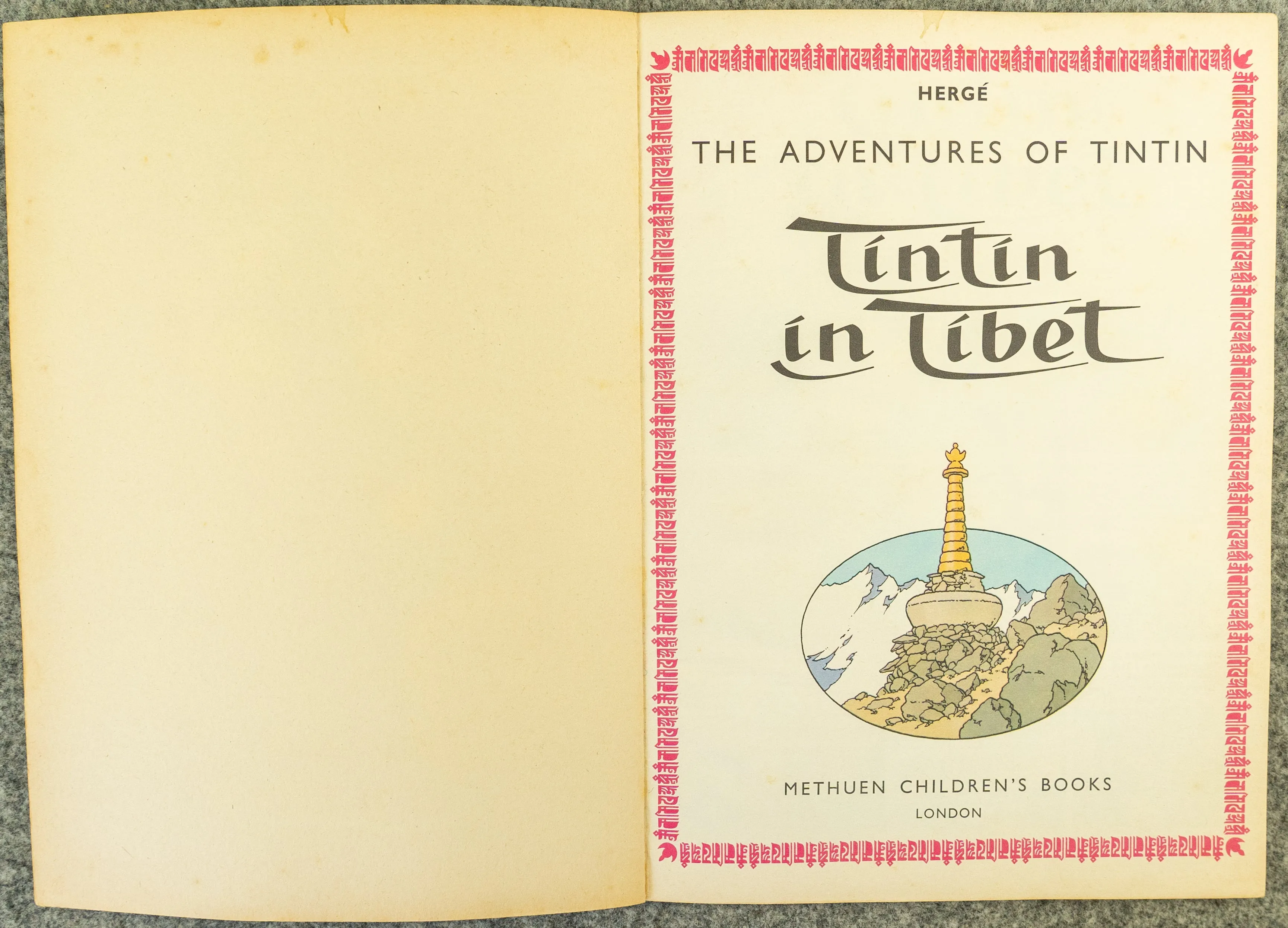 Tintin in Tibet - Tintin 1972 Methuen 1st UK Paperback Edition Book 1970s