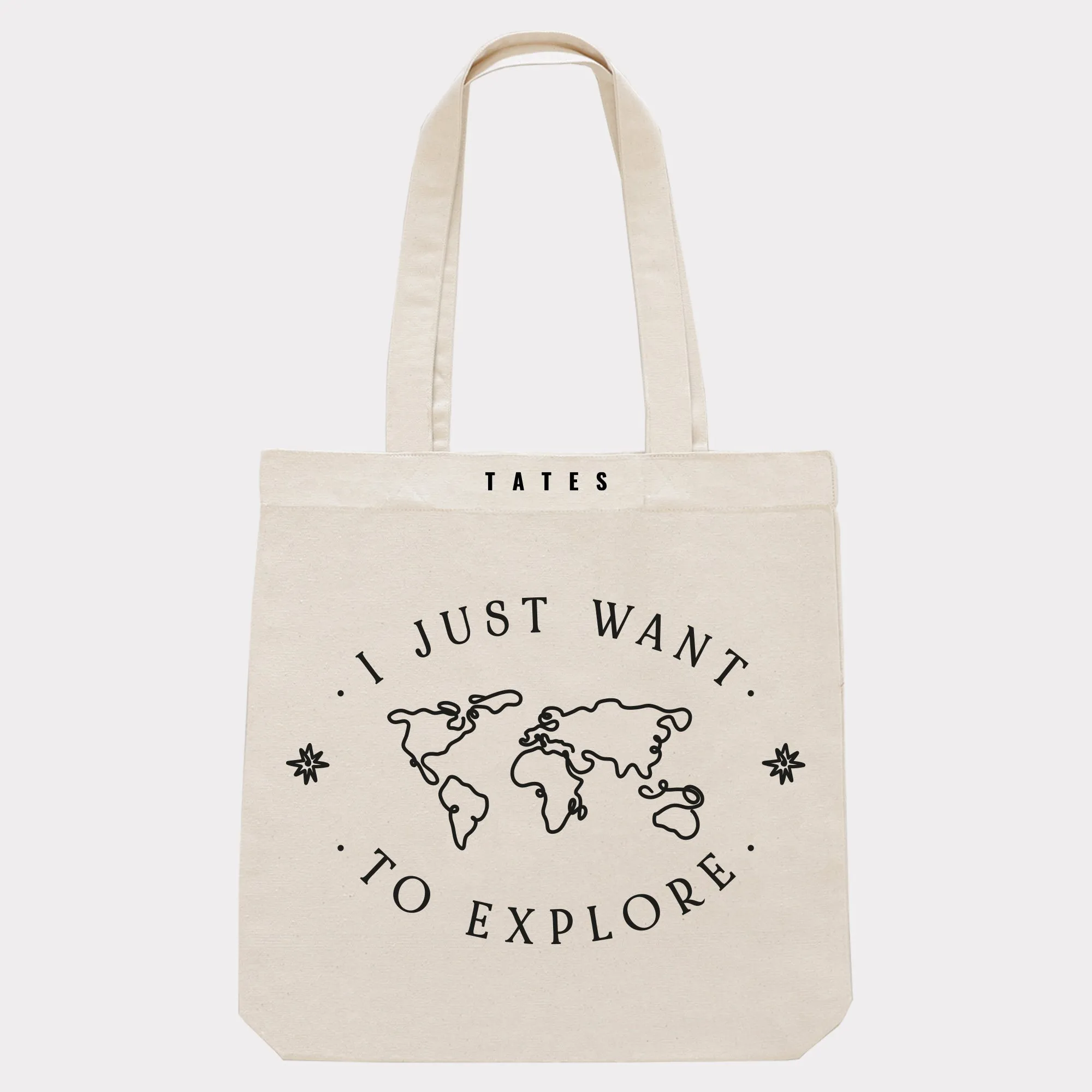 Tote bag mit "Want to explore" Motiv