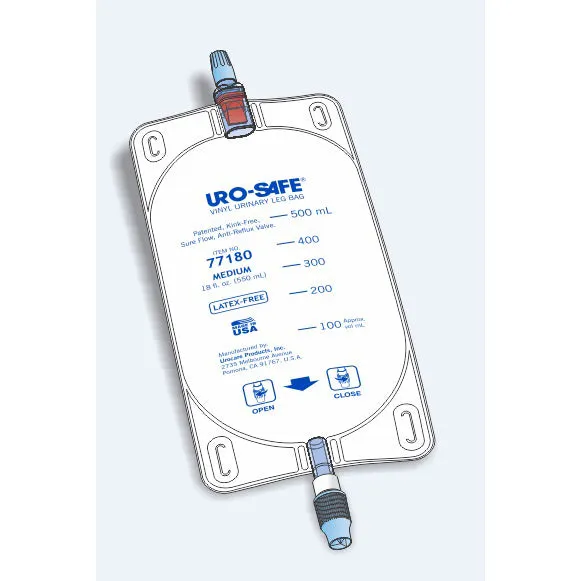 Uro-Safe® Disposable Vinyl Leg Bag, 18 oz, Twist- Drain Closure