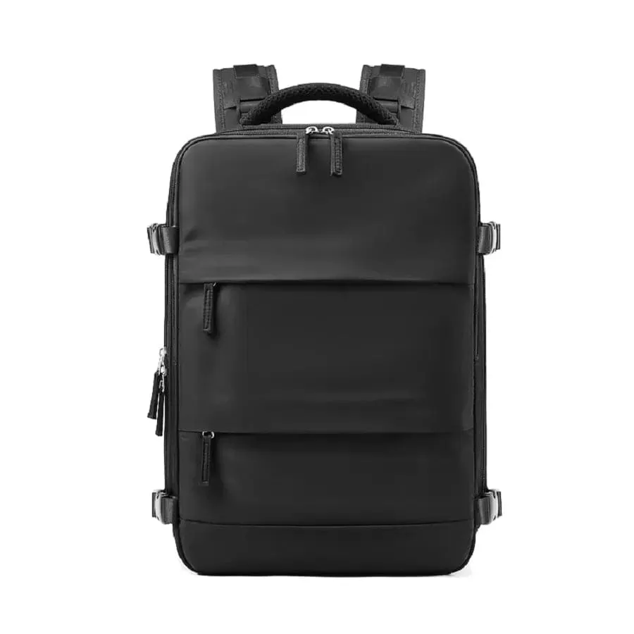 USB Charging Travel Carry On Backpack - 20-35L, Nylon, Polyester Lining, Solid Bag, Shoe Pocket - INFEYLAY