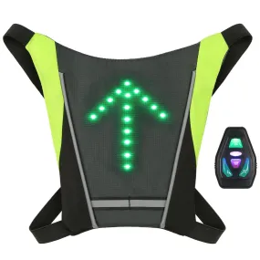 USB Rechargeable Reflective Backpack Attachment Clip with Remote Control LED Signal Light Outdoor Sport Safety Bag Gear