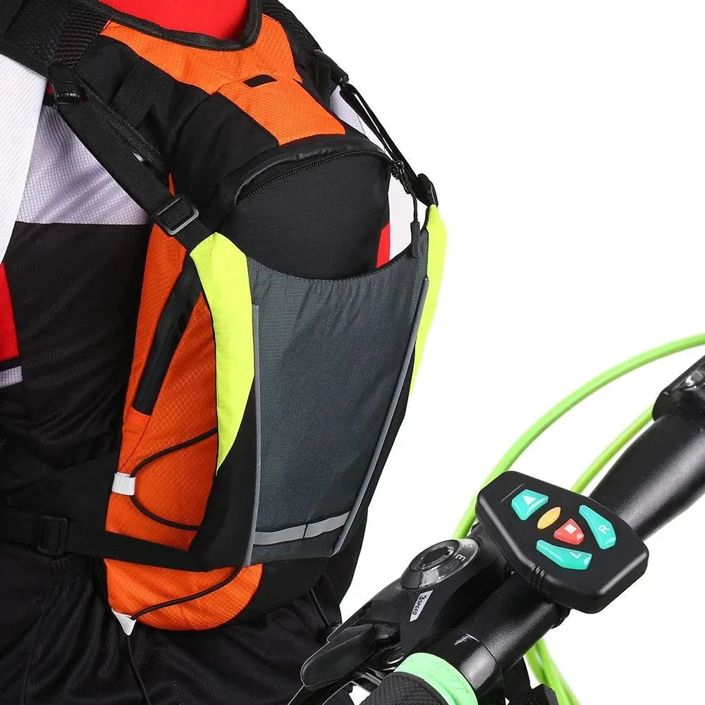 USB Rechargeable Reflective Backpack Attachment Clip with Remote Control LED Signal Light Outdoor Sport Safety Bag Gear