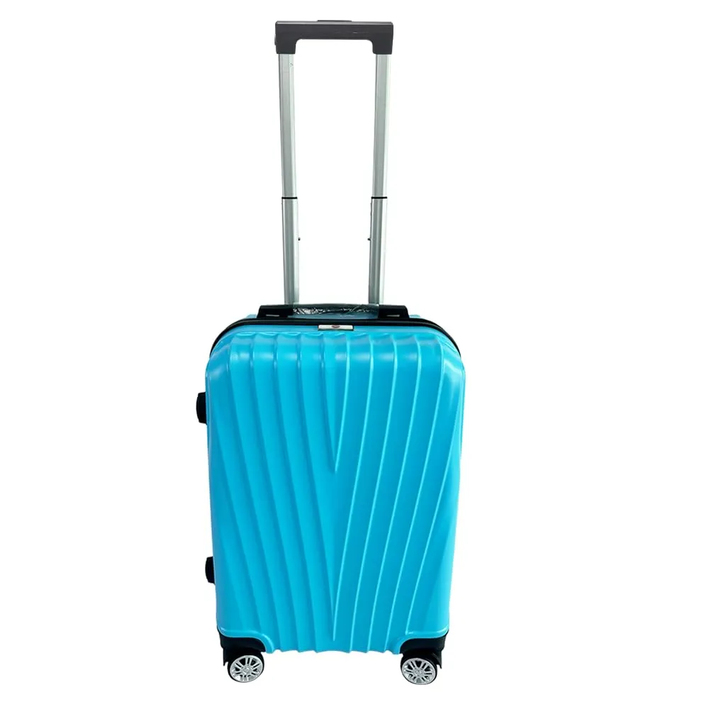 USHA SHRIRAM ABS (Check-in Bag) 24 inch Luggage Bag (65cm) |Trolley Suitcase for Travel | Travel Luggage for Men Women |360 Degree Wheel | Travel Bags for Luggage Trolley Carry On Suitcase (Ice Blue)