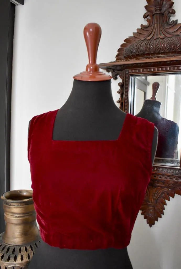 Velvet Blouse: Cardinal