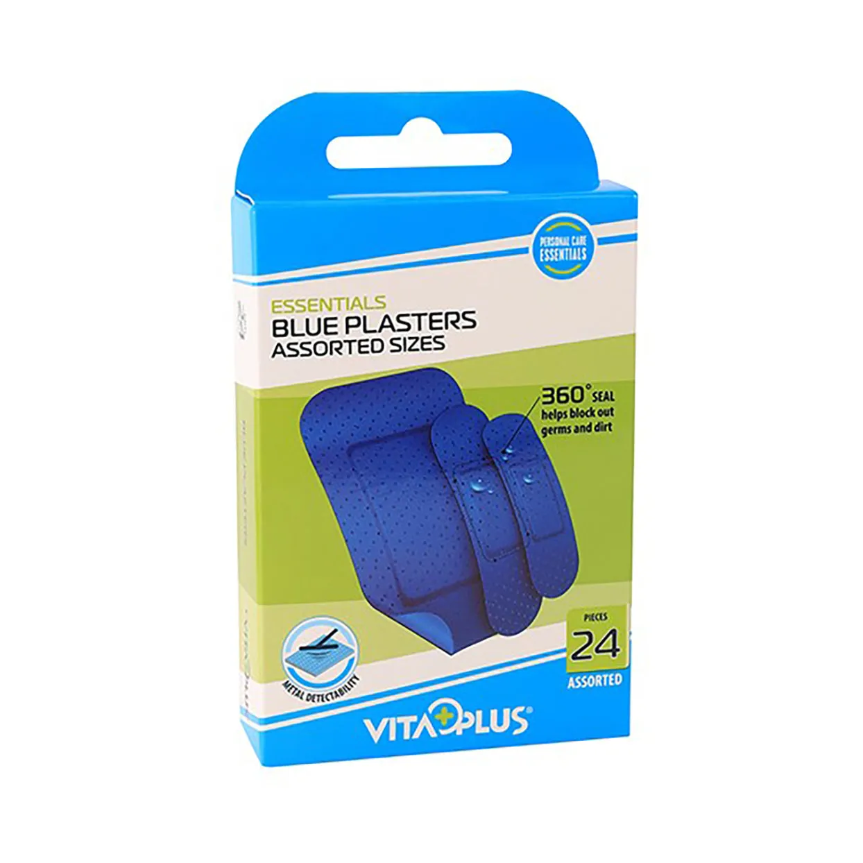 Vitaplus Blue Plasters 24 Assorted Pack